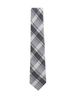 Károvaná kravata s vysokým podílem hedvábí