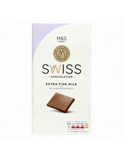 Švýcarská extra jemná mléčná čokoláda s mletými lískovými ořechy