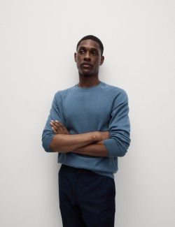 Svetr z čisté bavlny, s výstřihem ke krku