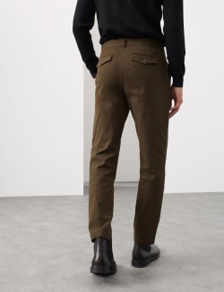 Texturované Chino kalhoty klasického střihu se sklady