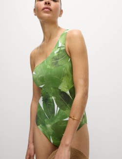 Potištěné vyztužené plavky na jedno rameno