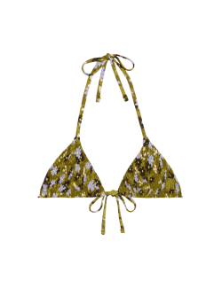 Trojúhelníkový horní díl bikin s potiskem a řasením