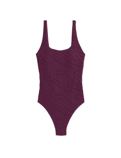 Texturované plavky s oválným výstřihem