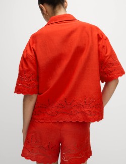 Plážové šortky z čisté bavlny s vystřižením