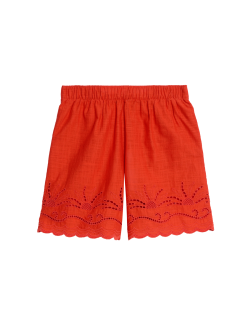 Plážové šortky z čisté bavlny s vystřižením