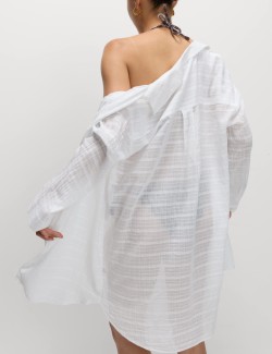 Volná plážová košile z čisté bavlny