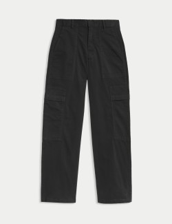 Kapsáčové kalhoty se širokými nohavicemi, s vysokým podílem bavlny