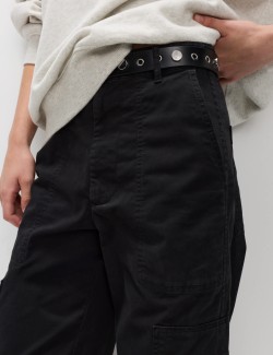 Kapsáčové kalhoty se širokými nohavicemi, s vysokým podílem bavlny