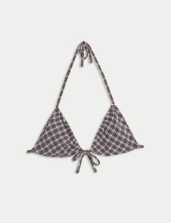Kostkovaný bikinový top s texturou