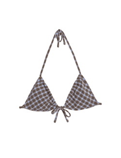 Kostkovaný bikinový top s texturou