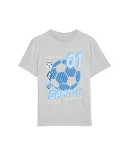 Tričko z čisté bavlny s fotbalovým vyobrazením (6–16 let)