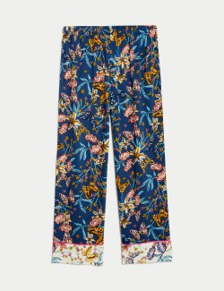Pyžamové kalhoty s květinovým motivem