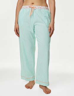 Pruhované pyžamové kalhoty ze 100 % bavlny