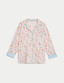 Květovaný pyžamový top z čisté bavlny