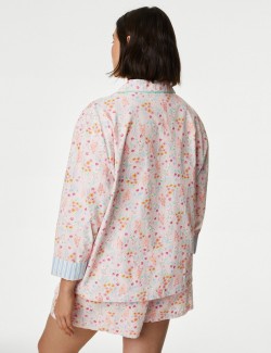 Květovaný pyžamový top z čisté bavlny
