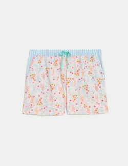 Květované pyžamové šortky z čisté bavlny