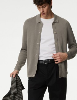 Cotton Rich Popper Knitted Jacket
