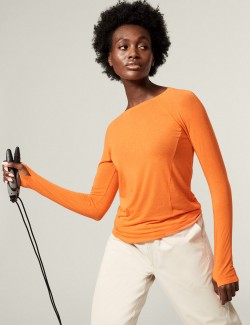 Scoop Neck Base Layer Fitted Top
