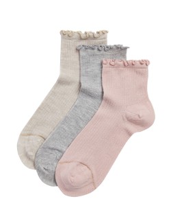 Žebrované kotníkové ponožky Sumptuously Soft™, sada 3 párů