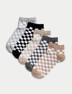 Nízké ponožky Trainer Liners™ s šachovnicovým vzorem, 5 párů