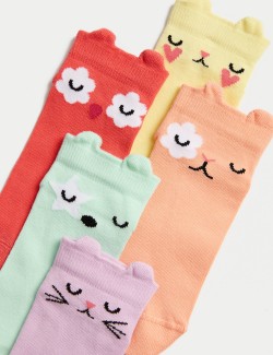 Ponožky Trainer Liners™ se zvířecím motivem a vysokým podílem bavlny, sada 5 párů (6 malé – 7 velké)