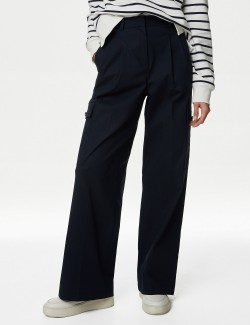 Kapsáčové kalhoty s vysokým pasem a s vysokým podílem bavlny