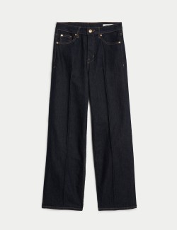 Elegantní džíny se širokými nohavicemi a vysokým pasem