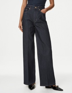 Elegantní džíny se širokými nohavicemi a vysokým pasem