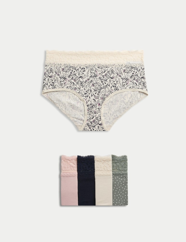 5pk Cotton Rich Printed High Rise Shorts