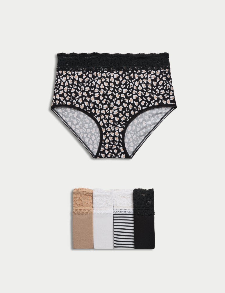 5pk Cotton Rich Printed Full Briefs