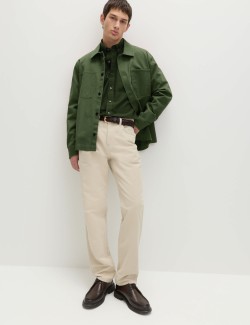 Straight Fit Italian Moleskin 5 Pocket Trousers