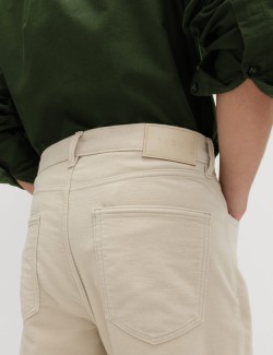 Straight Fit Italian Moleskin 5 Pocket Trousers