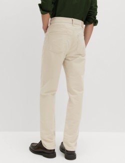 Straight Fit Italian Moleskin 5 Pocket Trousers