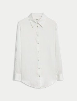 Saténová košile s límečkem