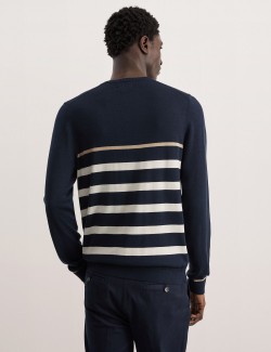 Pruhované pletené tričko s vysokým podílem vlny merino