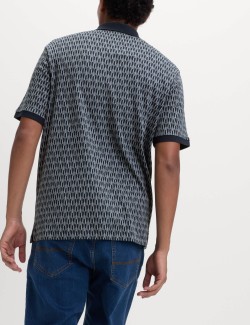 Pure Cotton Geometric Print Polo