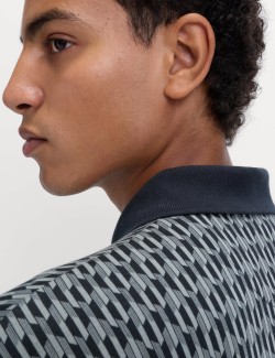 Pure Cotton Geometric Print Polo