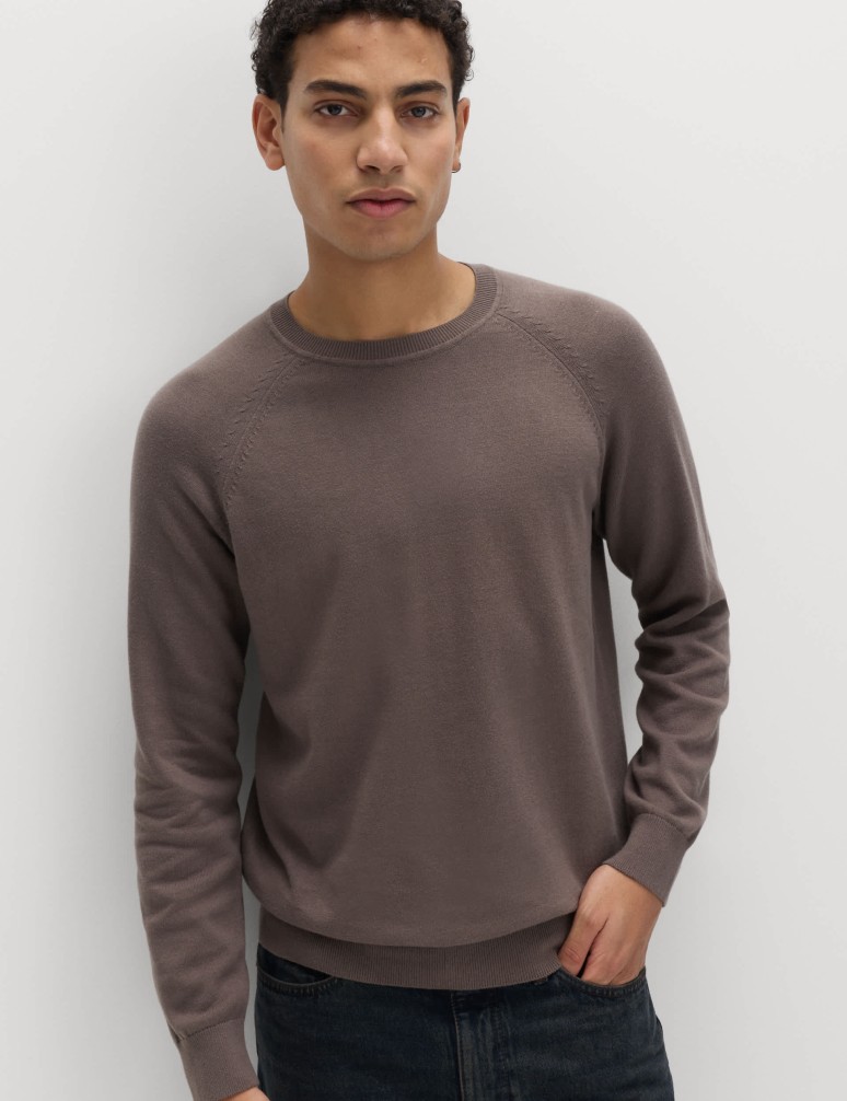 Pure Cotton Crew Neck Jumper