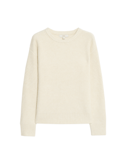 Pruhovaný svetr z měkoučké příze s kulatým výstřihem