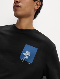 Pure Cotton Botanical Graphic T-Shirt