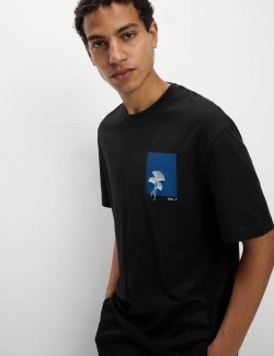 Pure Cotton Botanical Graphic T-Shirt