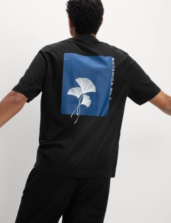 Pure Cotton Botanical Graphic T-Shirt
