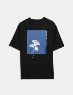 Pure Cotton Botanical Graphic T-Shirt