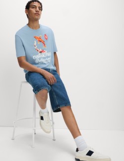 Tričko z čisté bavlny s motivem japonské ryby