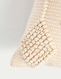 Polštář z čisté bavlny s výšivkou a geometrickým vzorem