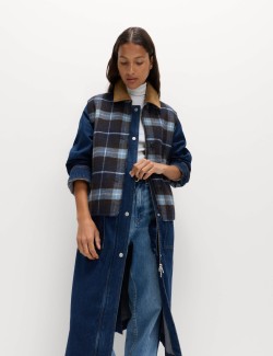 Wool Blend Checked Button Through Gilet