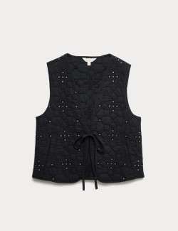 Prošívaná vesta s ozdobami z čisté bavlny