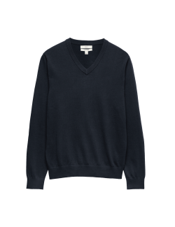 Pure Cotton V-Neck Jumper