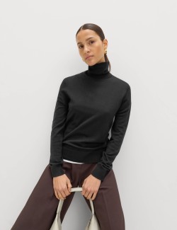 Svetr s rolákovým límcem ze 100% vlny Merino