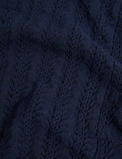 Texturované pletené šaty s vysokým podílem bavlny a výstřihem do V